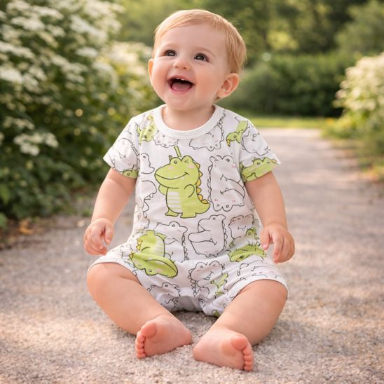 Barboteuse bébé garçon combinaison en coton pour tenue d’été