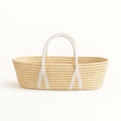 Couffin Bebe - en Osier Naturel – Literie Coton Incluse – Accessoire bébé doux | Spot Bébé