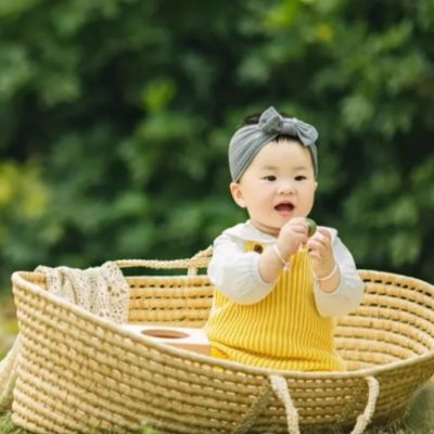 Couffin Bebe - en Osier Naturel – Literie Coton Incluse – Accessoire bébé doux | Spot Bébé