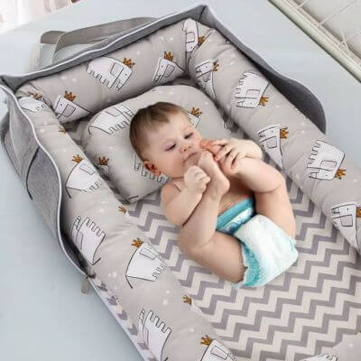 Couffin bébé – Safari bionique - Écologique – Accessoire bébé doux | Spot Bébé