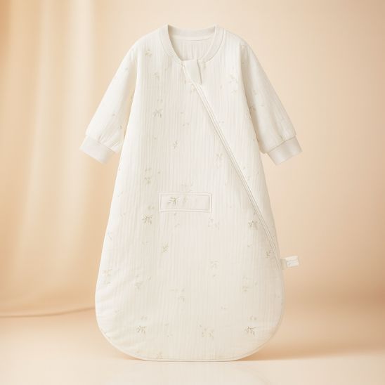 Détail poche avant avec bouton pression sur turbulette bébé coton bio.