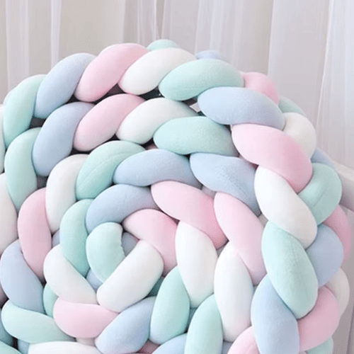 La Tresse de Lit - 4 Brins rose blanc bleu vert - Spot Bébé