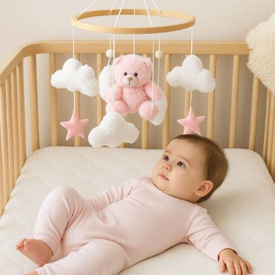 Mobile Bebe Fille Ours Rose – Accessoire bébé doux | Spot Bébé