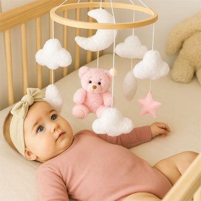 Mobile Bebe Fille Ours Rose – Accessoire bébé doux | Spot Bébé