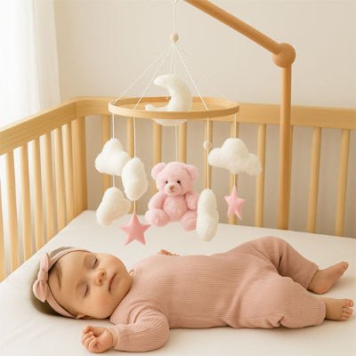 Mobile Bebe Fille Ours Rose – Accessoire bébé doux | Spot Bébé