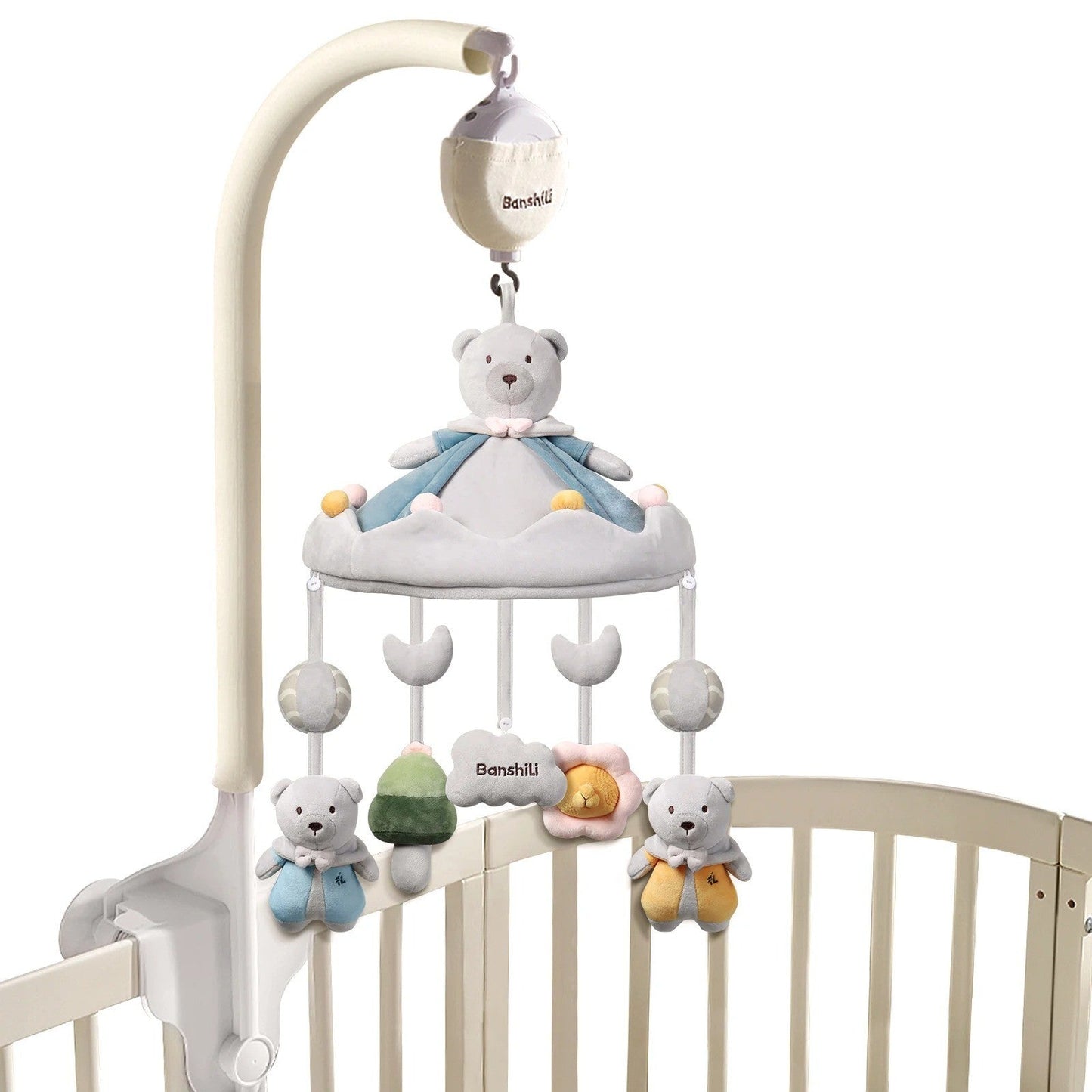 Mobile Bebe lit – Peluches douces et musique apaisante pour l’éveil de bébé - Spot Bébé