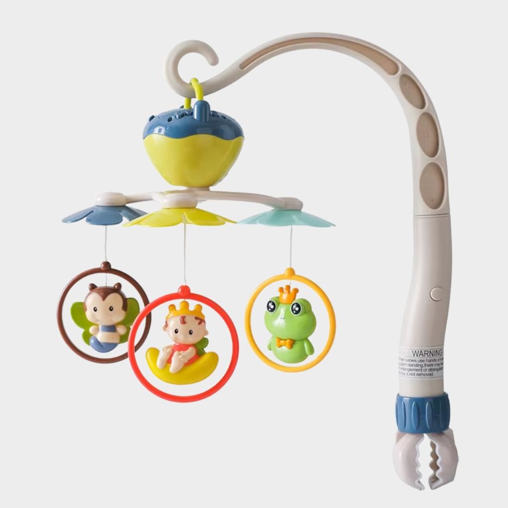 Mobile musical pour lit de bébé avec pince de fixation sécurisée