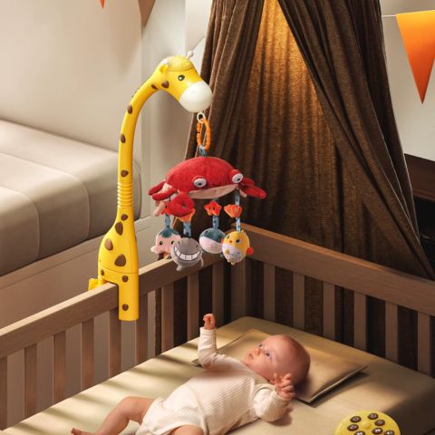 Mobile pour lit bebe - Mobile pour lit bébé girafe avec rotation 360° et mélodies apaisantes - Spot Bébé