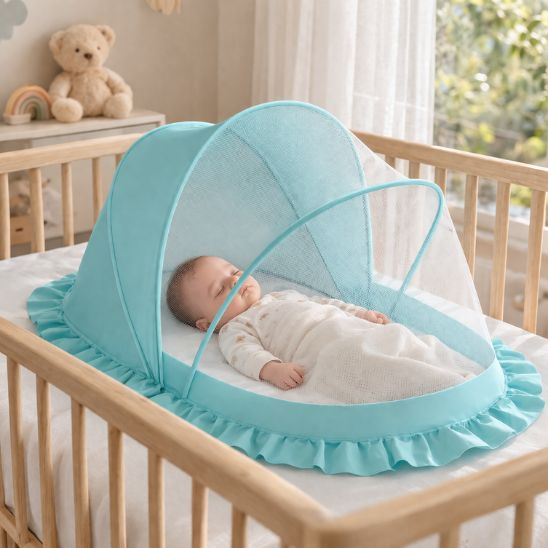 Détail moustiquaire bébé lit maille fine anti-insectes