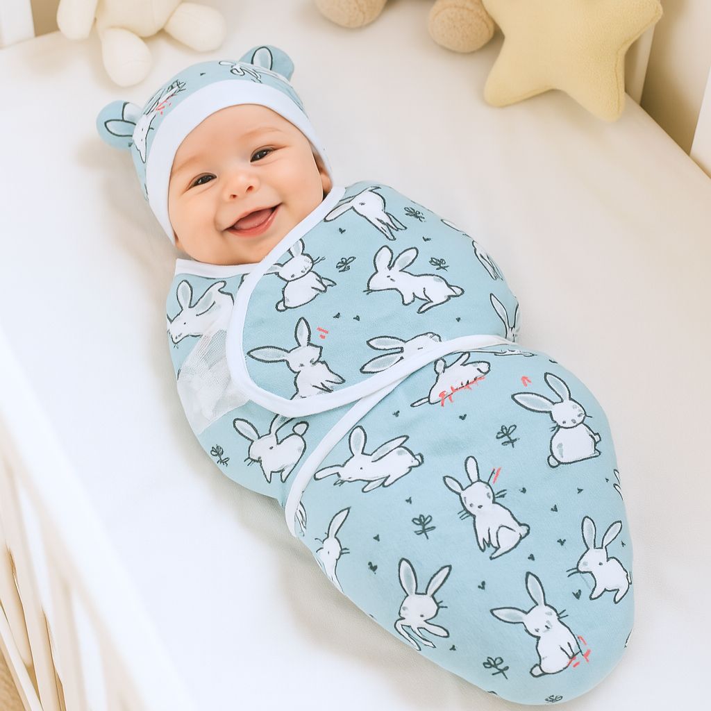 Nid d'ange Mon Coco Lapin – Léger avec bonnet assorti – Accessoire bébé doux | Spot Bébé