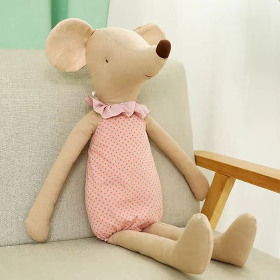 Petite peluche souris en coton, doudou rassurant pour bébé