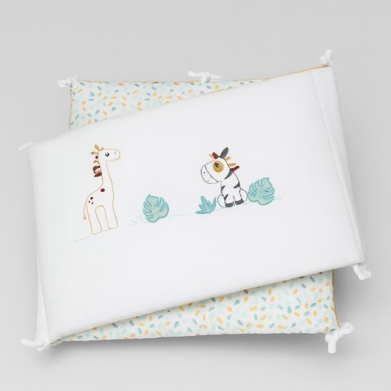 Tour de lit bébé garçon et fille – design animaux de la savane, protection respirante et douce