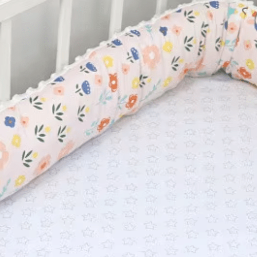 tour de lit BEBE - Blanc Momo/Rose mon doux jardin - Spot Bébé