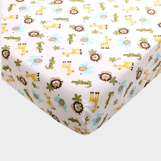 Tour de lit bebe lion animaux savane – motif lion et girafe pour chambre bébé