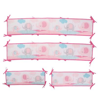 Tour de lit respirant – Éléphant rose pastel - Spot Bébé
