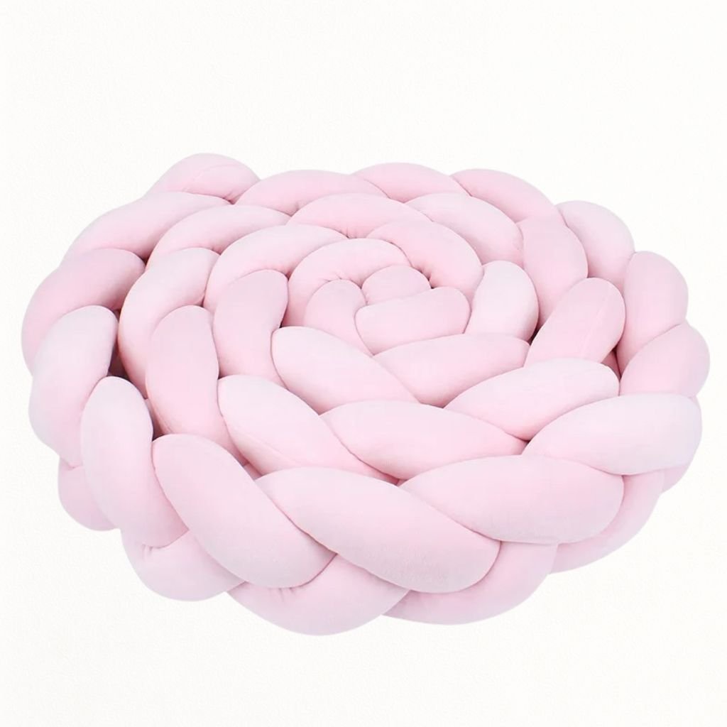Tour de lit tresse rose pastel – Tresse de lit 3 brins pour bébé - Spot Bébé