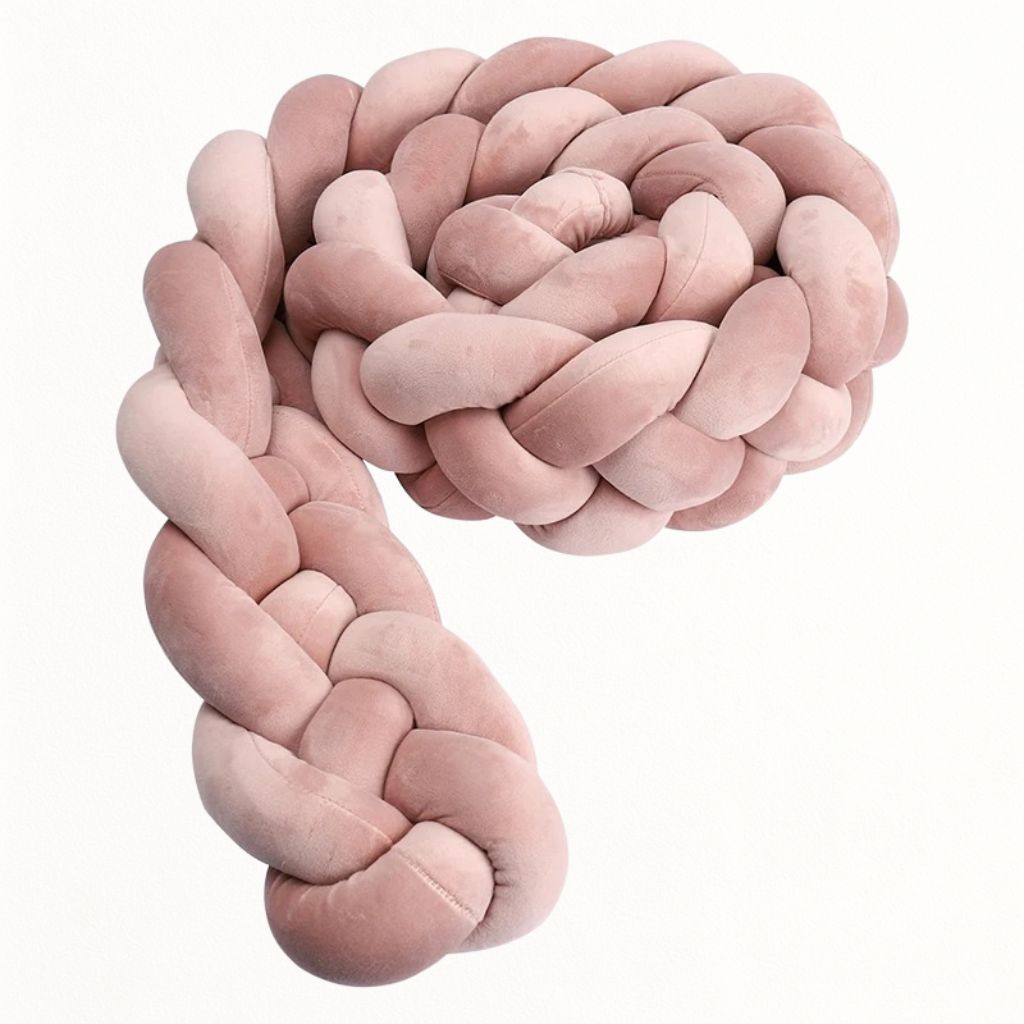 Tour de lit tresse vieux rose – Tresse de lit 4 brins pour bébé - Spot Bébé