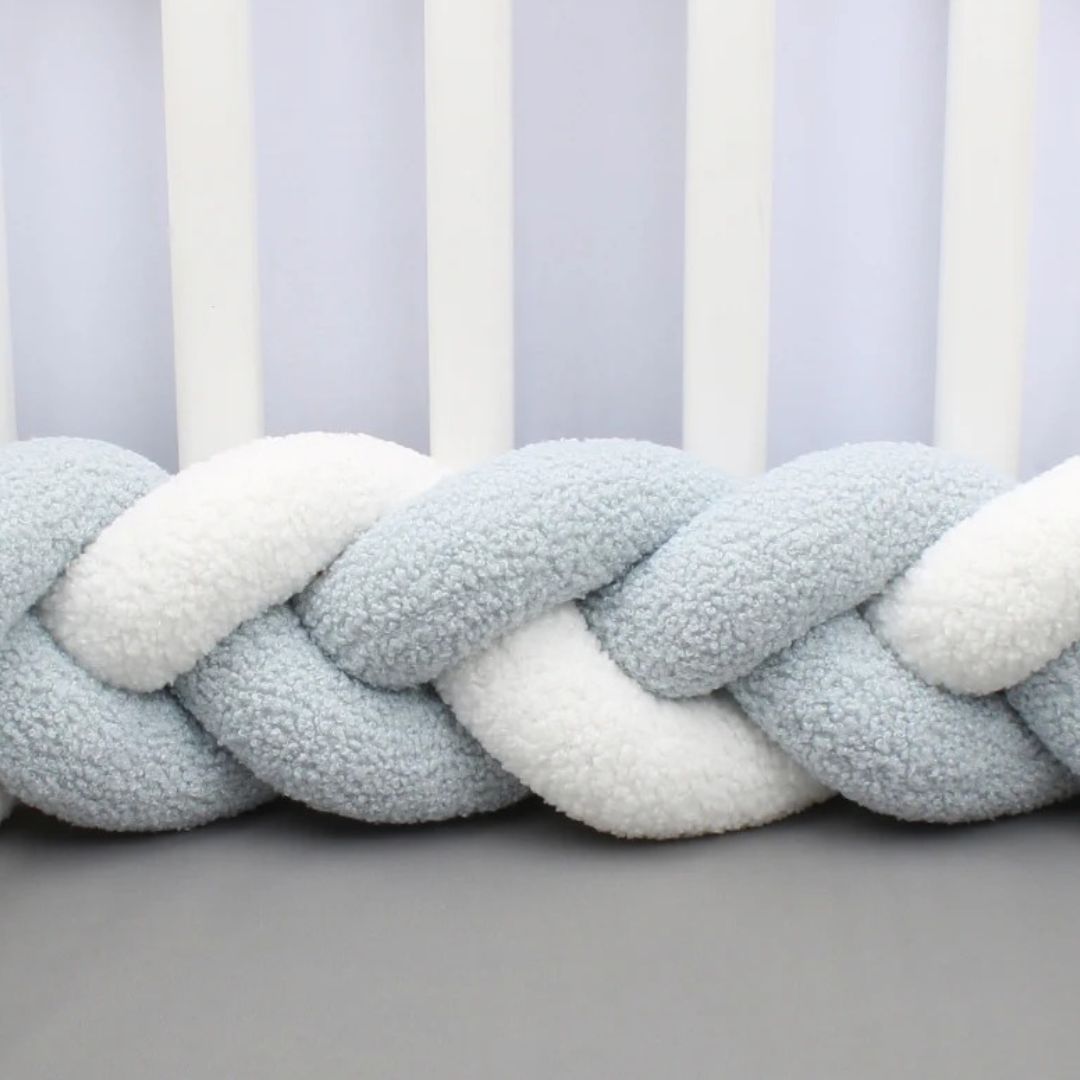 Tresse de Lit Bébé - bleu blanc mignon - Spot Bébé