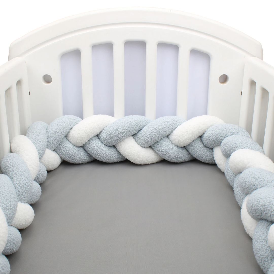 Tresse de Lit Bébé - bleu blanc mignon - Spot Bébé