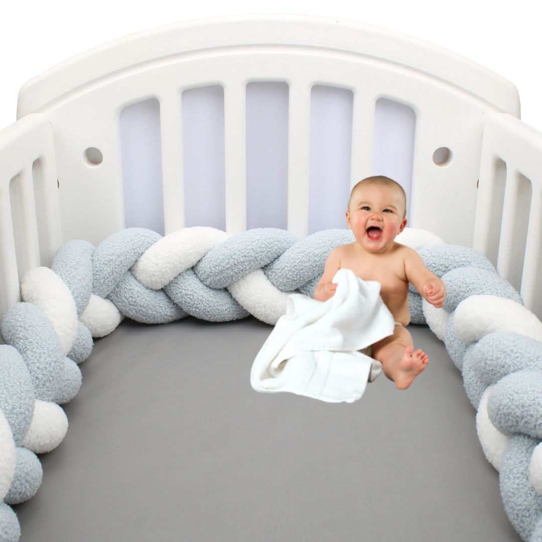 Tresse de Lit Bébé - bleu blanc mignon - Spot Bébé