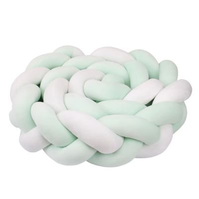 Tresse de Lit - Bébé vert menthe et blanc - coussin allaitement - Spot Bébé