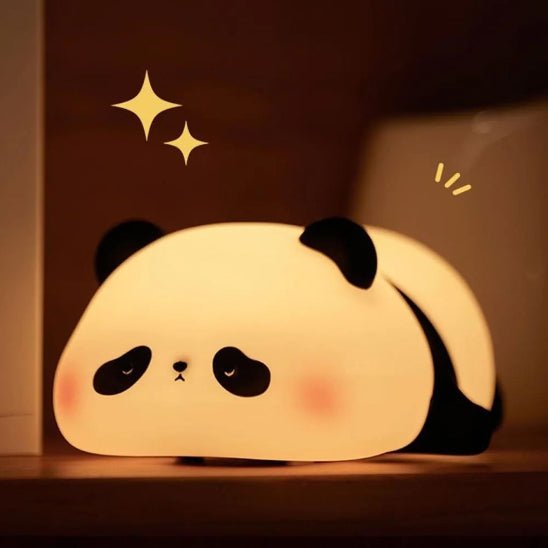 Veilleuse bébé panda en silicone blanc souple et sécuritaire