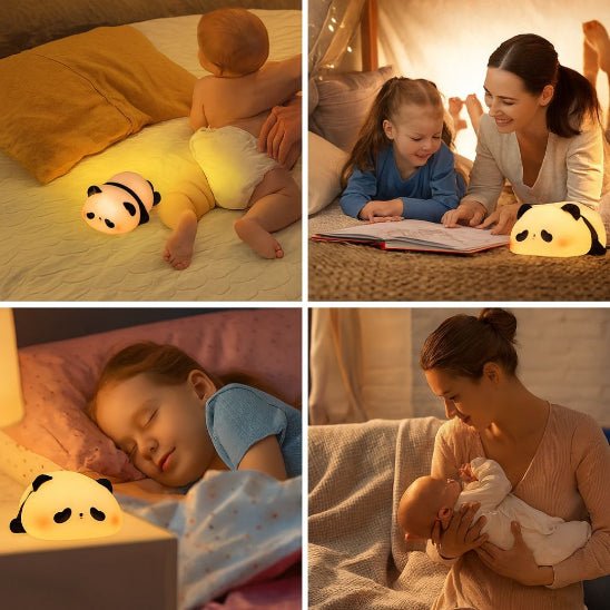 Veilleuse bébé panda multifonction servant aussi de support téléphone