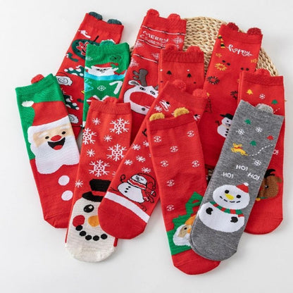 Lot de chaussettes de Noël à motifs Pompon avec petites oreilles