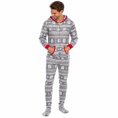 Combinaison pyjama de Noël homme Igloo Givre à capuche et pieds