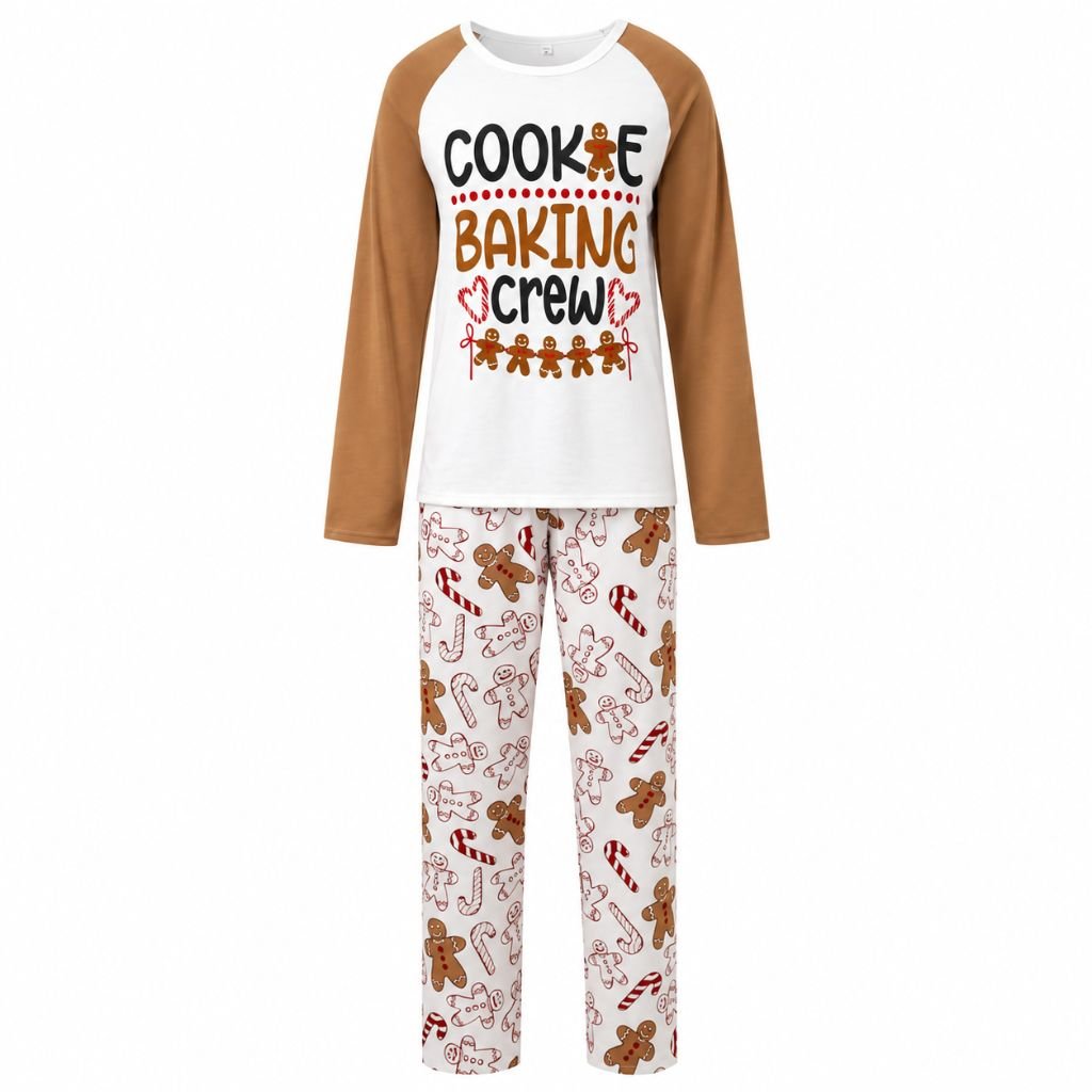 Pyjama de Noël femme pain d'épice Cookie Baking Crew avec pantalon sucres d'orge