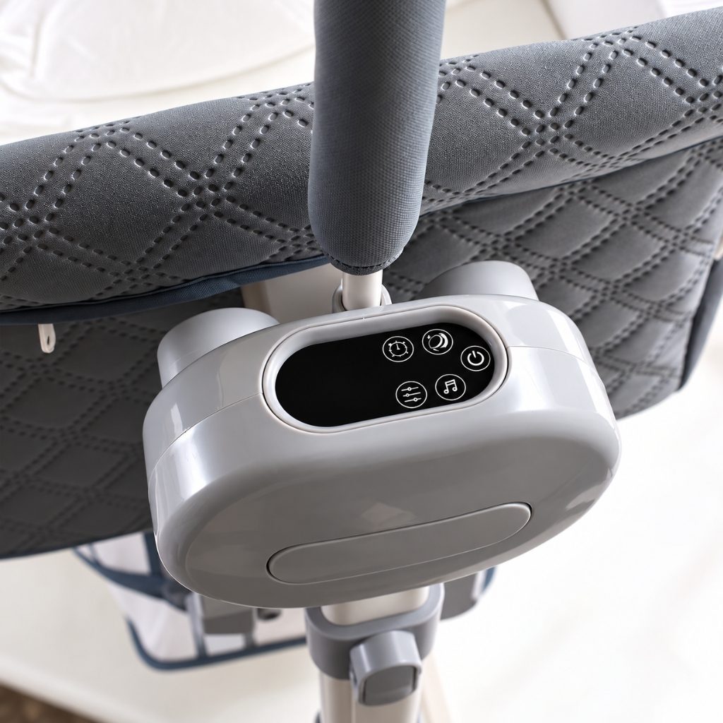 Boîtier de bercement du lit cododo électrique avec minuterie, berceuses et réglage de vitesse
