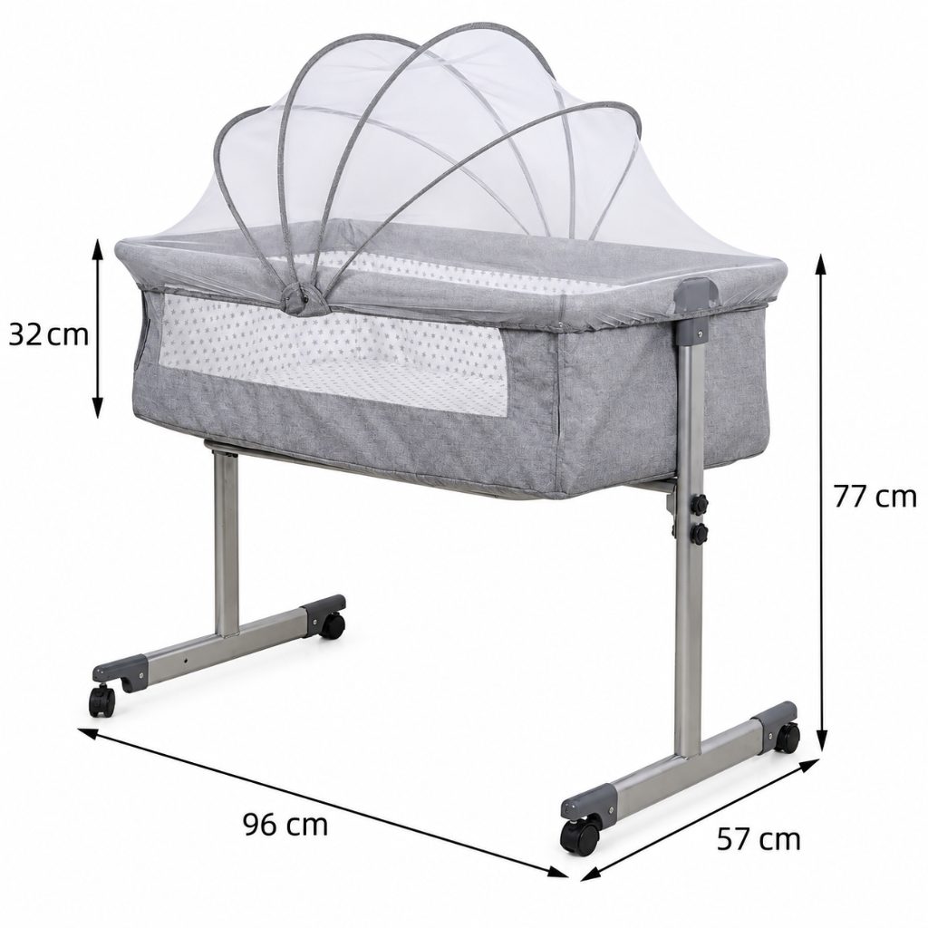 Dimensions du lit cododo Plume : 96 x 57 cm, hauteur 77 cm