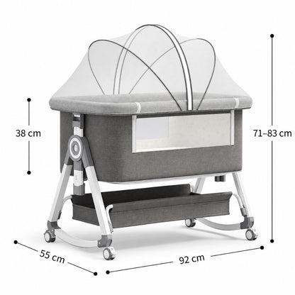 Dimensions du berceau cododo : 92 x 55 cm, hauteur de 71 à 83 cm