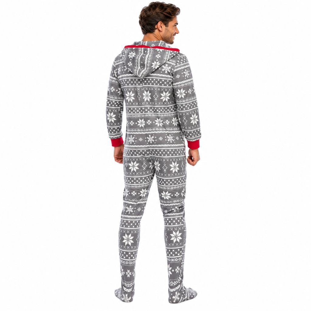 Dos de la combinaison pyjama Noël Igloo avec capuche