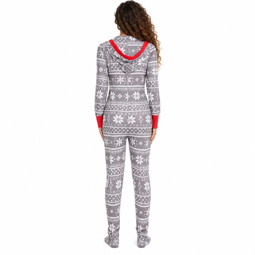Dos de la combinaison pyjama de Noël femme Igloo Givre