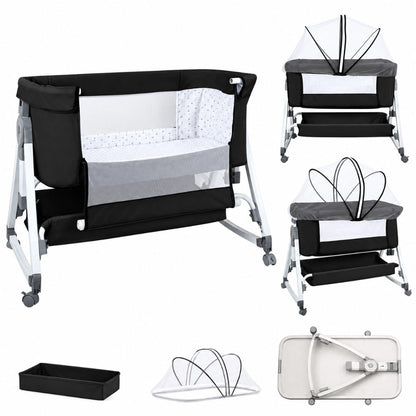 Lit cododo pliable Nomade coloris Noir Réglisse et ses accessoires