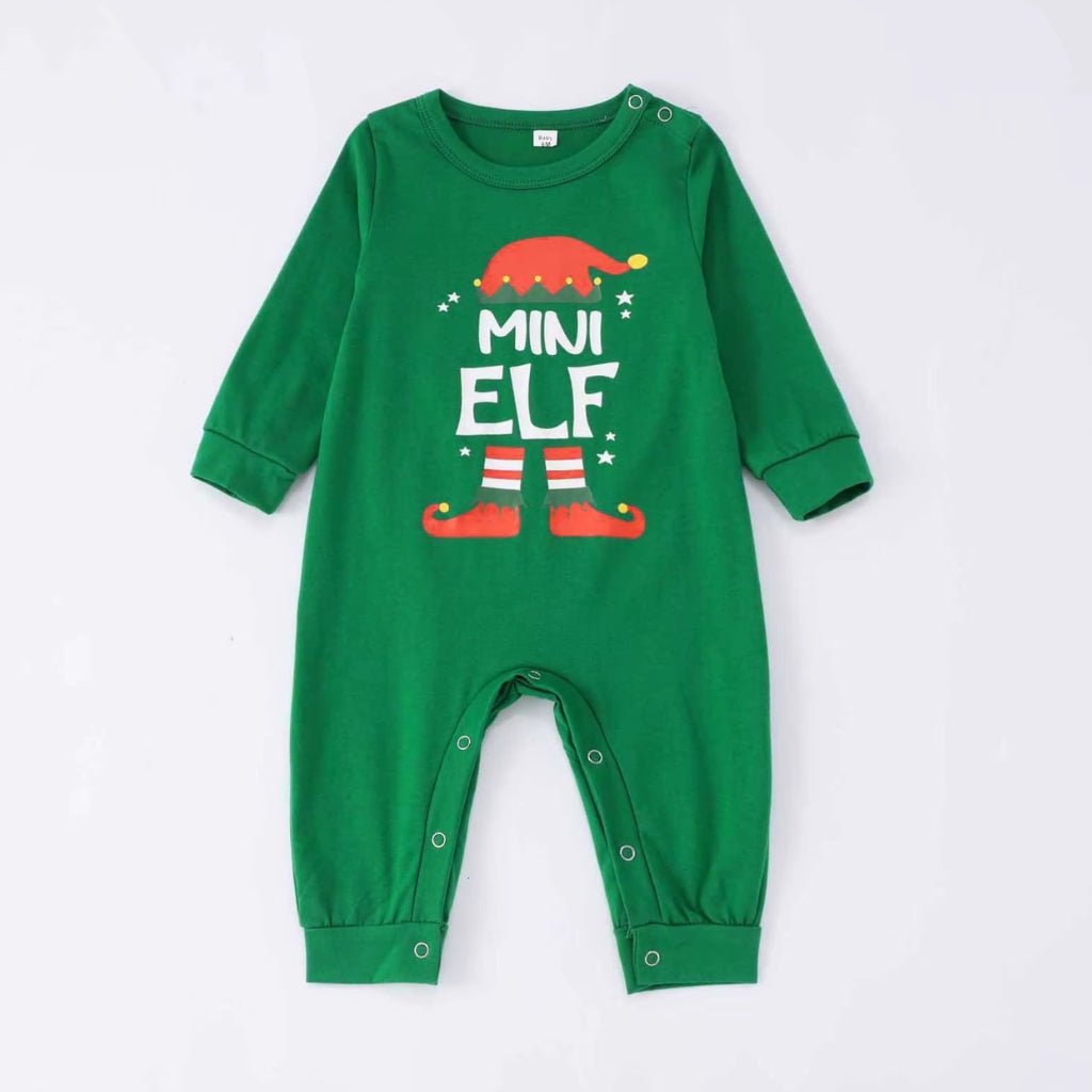 Grenouillère de Noël bébé Mini Elf verte à pressions