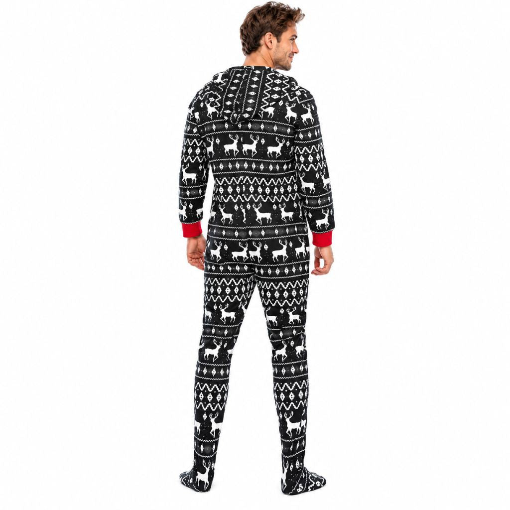 Dos de la combinaison pyjama de Noël homme Igloo Minuit
