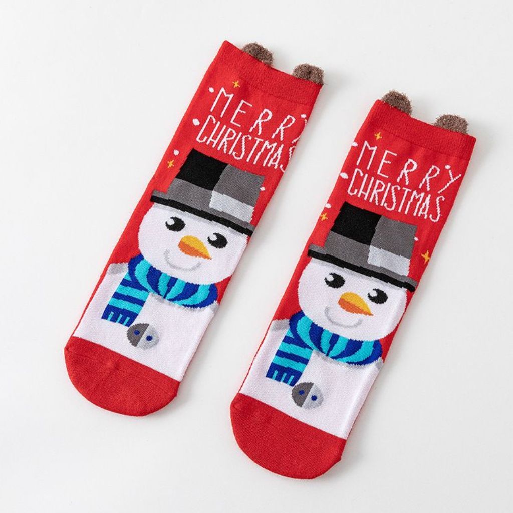 Chaussettes de Noël Merry, bonhomme à chapeau Merry Christmas