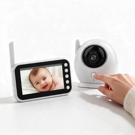 Babyphone vidéo Prunelle : écran 4,3 pouces et caméra bébé blanche