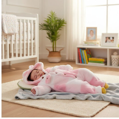 Barboteuse bébé à carreaux rose et blanc – douce et moelleuse pour fille