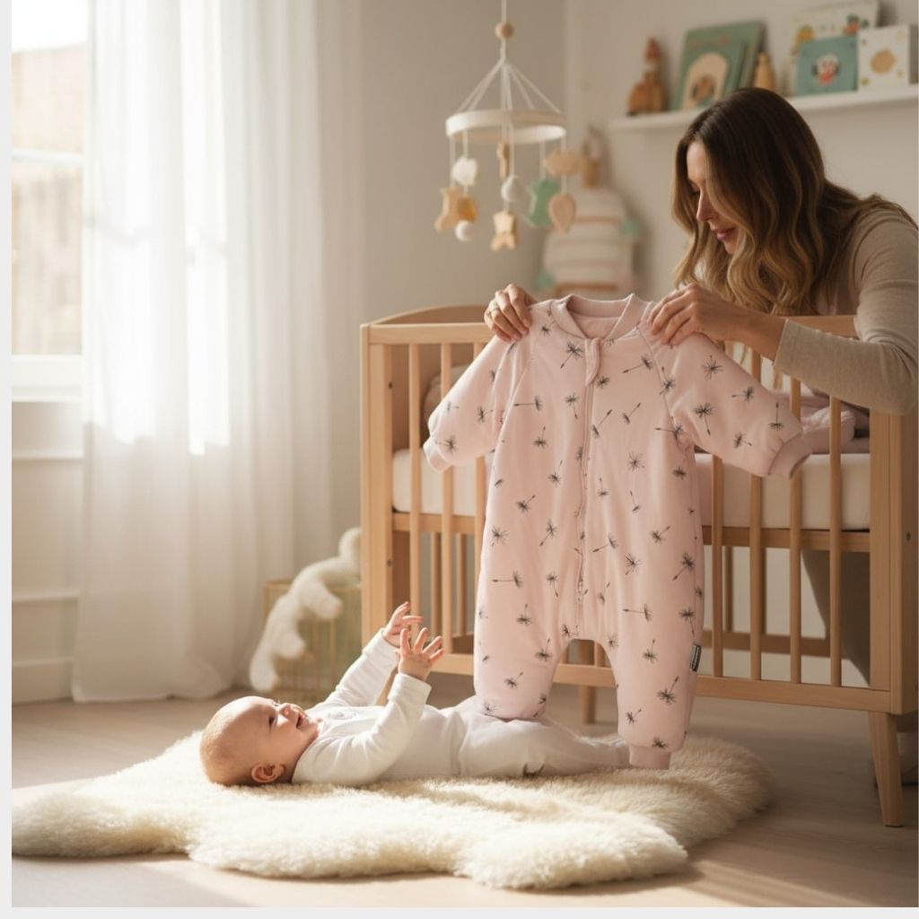 Barboteuse bébé fille à motif pissenlits – design poétique et tendre