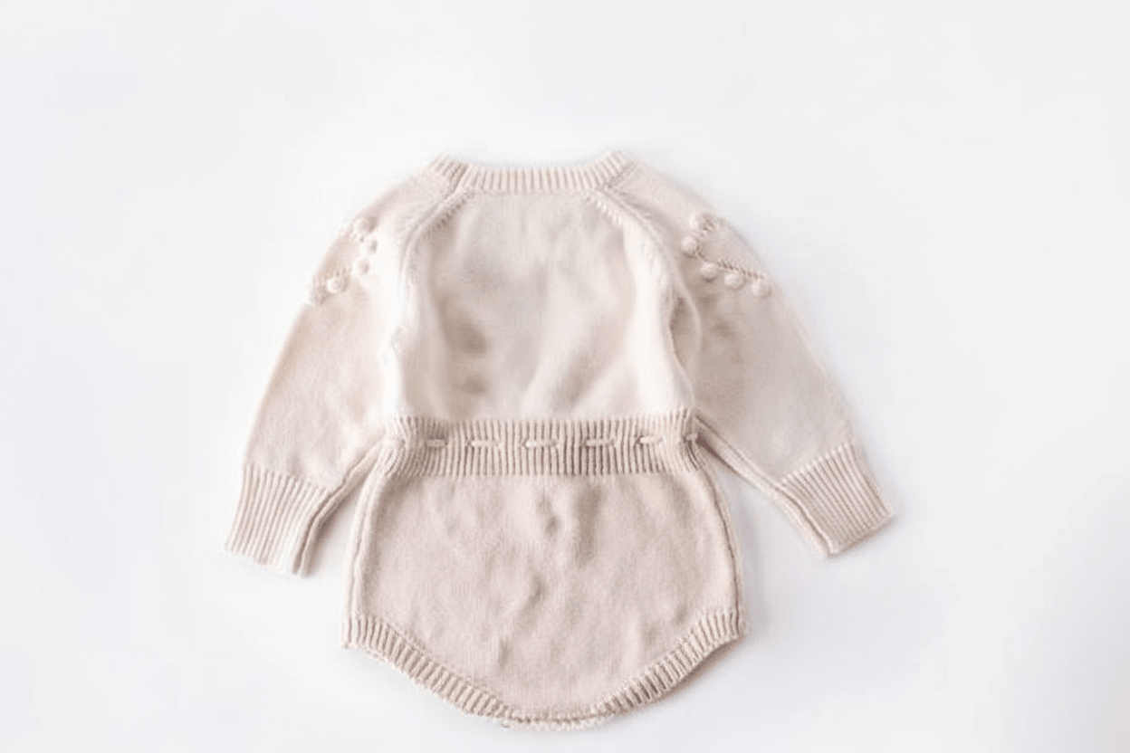 Barboteuse bébé fille tricotée manches longues maille douce