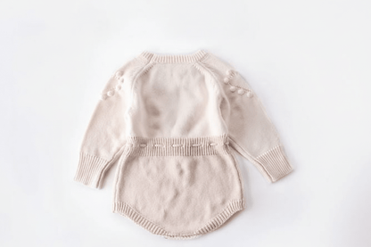 Barboteuse bébé fille tricotée manches longues maille douce