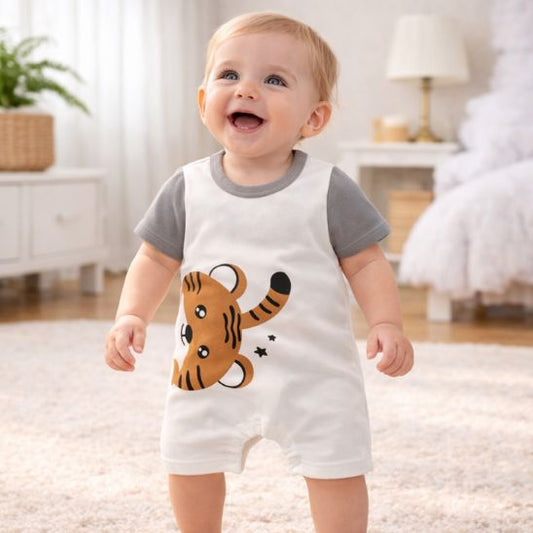 Barboteuse bébé garçon en coton adaptée à la peau sensible