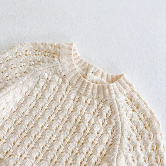 Barboteuse bébé tricotée – Élégance douce tenue mi-saison printemps automne