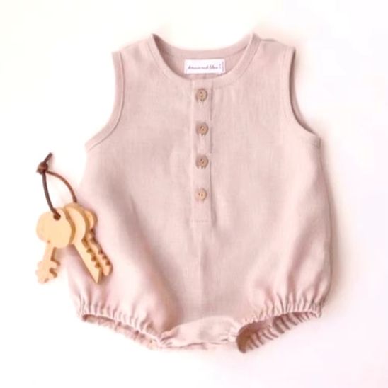 Barboteuse en lin - 0-24 mois vue arrière coupe confortable