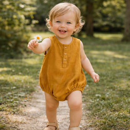 Barboteuse en lin - 0-24 mois body bébé mixte garçon et fille