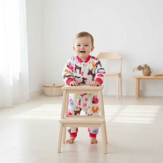 Barboteuse fille rose idéale pour l’automne et l’hiver