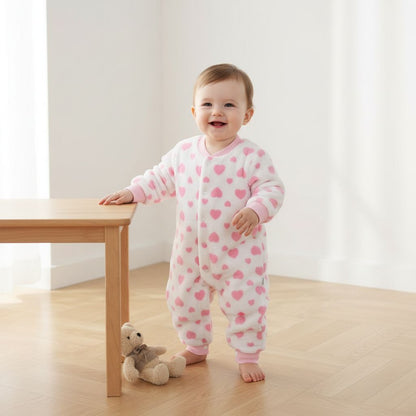 Barboteuse fille rose style cocooning pour bébé